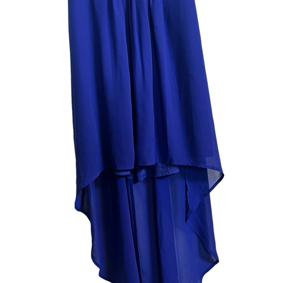 Royal Blue handkerchief Dress with black accents - Picture 5 of 5